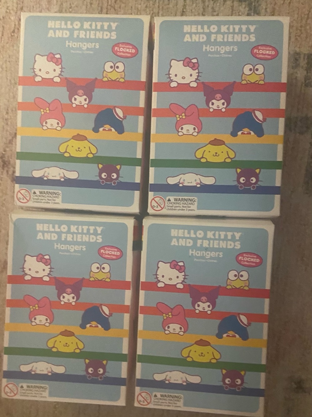 NEW! Hello Kitty & Friends Hangers Flocked Exclusive One Mystery Pack 4 pk